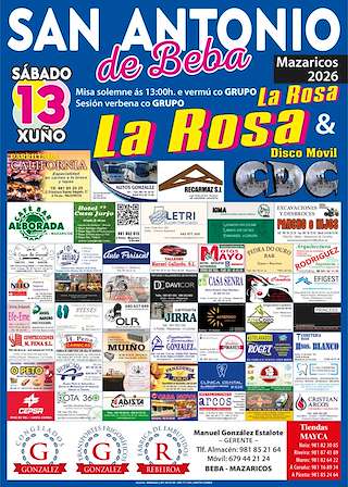 Fechas, información, programa, cartel, imágenes, mapa y ubicación de San Antonio de Beba (2026)  en  Mazaricos