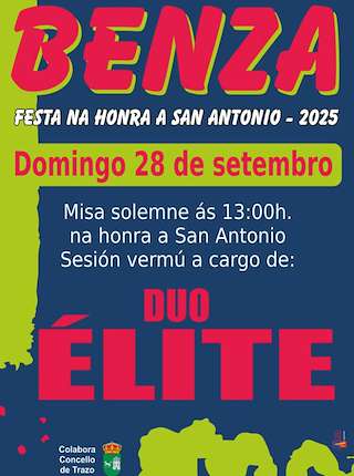 Fechas, información, programa, cartel, imágenes, mapa y ubicación de San Antonio de Benza  en  Trazo