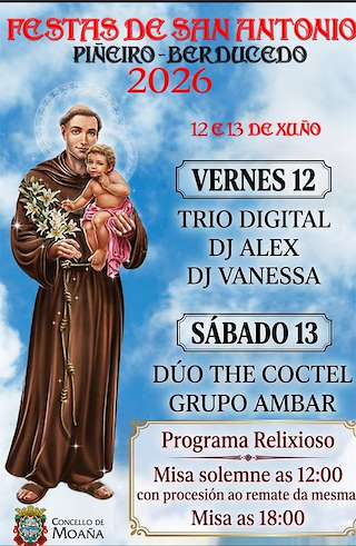 Fechas, información, programa, cartel, imágenes, mapa y ubicación de San Antonio de Berducedo (2026)  en  Moaña