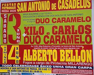 Fechas, información, programa, cartel, imágenes, mapa y ubicación de San Antonio de Casadelos (2026)  en  Neda