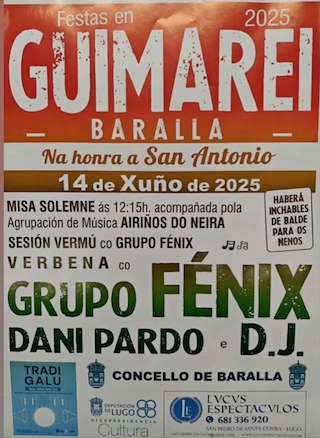 Fechas, información, programa, cartel, imágenes, mapa y ubicación de San Antonio de Guimarei  en  Baralla