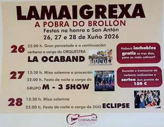 Fechas, información, programa, cartel, imágenes, mapa y ubicación de San Antonio de Lamaigrexa (2026) en A Pobra do Brollón