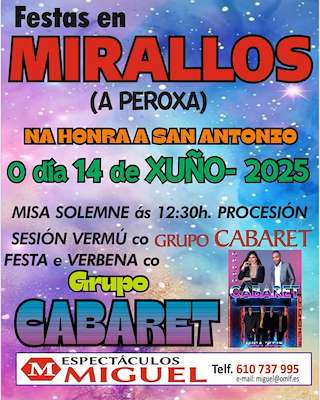 Fechas, información, programa, cartel, imágenes, mapa y ubicación de San Antonio de Mirallos  en  A Peroxa