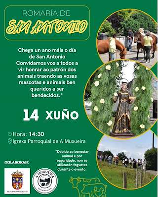 Fechas, información, programa, cartel, imágenes, mapa y ubicación de San Antonio de Muxueira  en  Riotorto