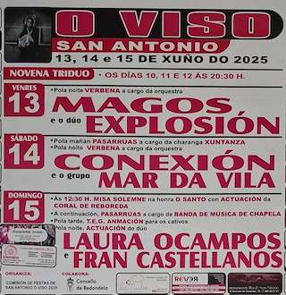 Fechas, información, programa, cartel, imágenes, mapa y ubicación de San Antonio de O Viso  en  Redondela