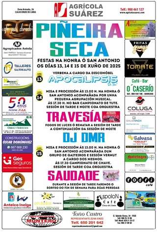 Fechas, información, programa, cartel, imágenes, mapa y ubicación de San Antonio de Piñeira Seca  en  Xinzo de Limia