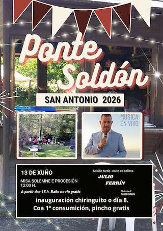 Fechas, información, programa, cartel, imágenes, mapa y ubicación de San Antonio de Ponte Soldón  (2026)  en  Quiroga