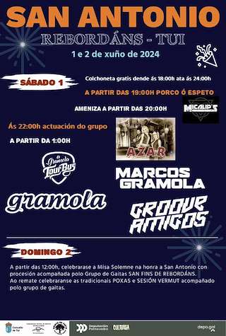 Fechas, información, programa, cartel, imágenes, mapa y ubicación de San Antonio de Rebordáns (2026)  en  Tui