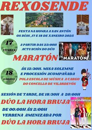 Fechas, información, programa, cartel, imágenes, mapa y ubicación de San Antonio de Rexosende  en  Vilardevós