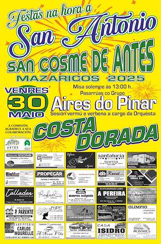 Fechas, información, programa, cartel, imágenes, mapa y ubicación de San Antonio de San Cosme de Antes  en  Mazaricos