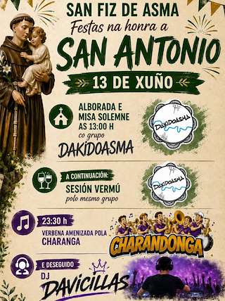 Fechas, información, programa, cartel, imágenes, mapa y ubicación de San Antonio de San Fiz de Asma (2026)  en  Chantada