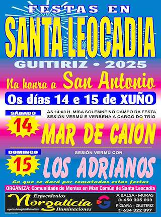 Fechas, información, programa, cartel, imágenes, mapa y ubicación de San Antonio de Santa Leocadia  en  Guitiriz