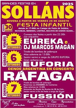 Fechas, información, programa, cartel, imágenes, mapa y ubicación de San Antonio de Solláns  en  Teo