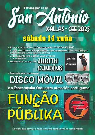 Fechas, información, programa, cartel, imágenes, mapa y ubicación de San Antonio de Xallas  en  Cee
