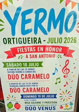 Fechas, información, programa, cartel, imágenes, mapa y ubicación de San Antonio de Yermo (2026)  en  Ortigueira