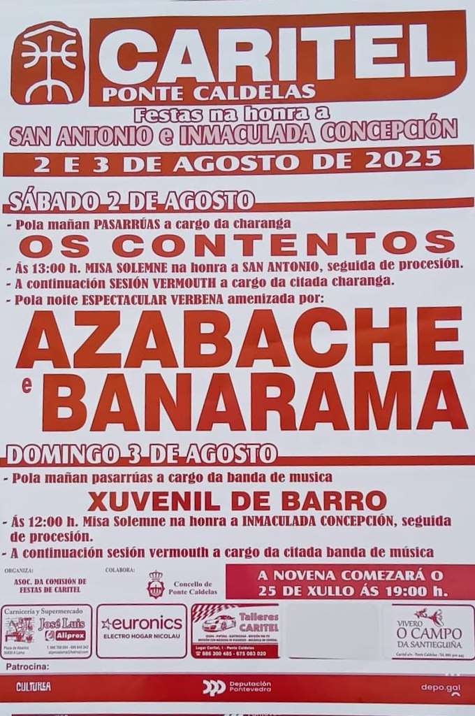 San Antonio e Inmaculada Concepción de Caritel en Ponte Caldelas