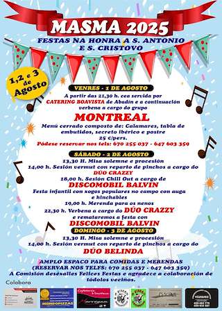 Fechas, información, programa, cartel, imágenes, mapa y ubicación de San Antonio e San Cristovo de Masma  en  Mondoñedo