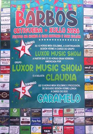 Fechas, información, programa, cartel, imágenes, mapa y ubicación de San Antonio e San Xulián de Barbos (2026)  en  Ortigueira