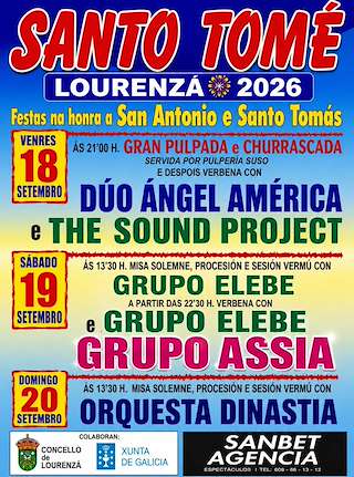 Fechas, información, programa, cartel, imágenes, mapa y ubicación de San Antonio e Santo Tomás de Santo Tomé (2026) en Lourenzá