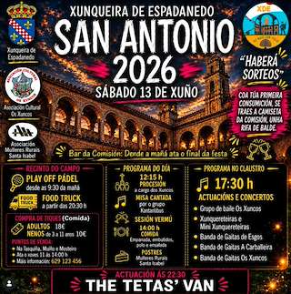 Fechas, información, programa, cartel, imágenes, mapa y ubicación de San Antonio (2026)  en  Xunqueira de Espadanedo