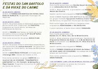 Fechas, información, programa, cartel, imágenes, mapa y ubicación de San Bartolo y la Virgen del Carmen  en  Xove
