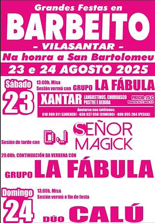 Fechas, información, programa, cartel, imágenes, mapa y ubicación de San Bartolomé de Barbeito  en  Vilasantar
