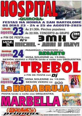 Fechas, información, programa, cartel, imágenes, mapa y ubicación de San Bartolomé de Hospital  en  Quiroga