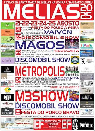 Fechas, información, programa, cartel, imágenes, mapa y ubicación de San Bartolomé de Melias  en  O Pereiro de Aguiar