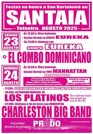 Fechas, información, programa, cartel, imágenes, mapa y ubicación de San Bartolomé de Santaia  en  Curtis