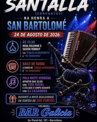 Fechas, información, programa, cartel, imágenes, mapa y ubicación de San Bartolomé de Santalla  en  Cervantes