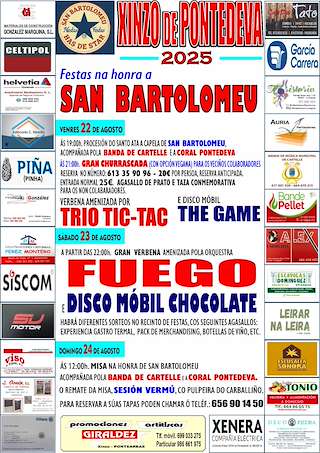 Fechas, información, programa, cartel, imágenes, mapa y ubicación de San Bartolomé  en  Pontedeva