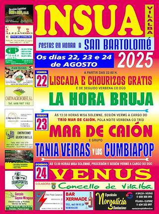 Fechas, información, programa, cartel, imágenes, mapa y ubicación de San Bartolomeo de Insua  en  Vilalba