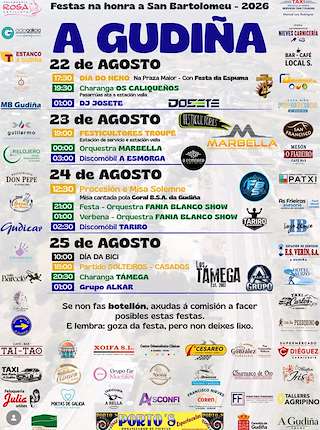 Fechas, información, programa, cartel, imágenes, mapa y ubicación de San Bartolomeu (2026)  en  A Gudiña