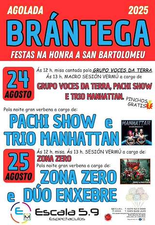 Fechas, información, programa, cartel, imágenes, mapa y ubicación de San Bartolomeu de Brántega  en  Agolada