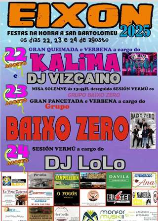 Fechas, información, programa, cartel, imágenes, mapa y ubicación de San Bartolomeu de Eixon  en  A Pobra do Brollón