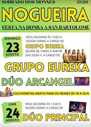 Fechas, información, programa, cartel, imágenes, mapa y ubicación de San Bartolomeu de Nogueira (2026)  en  Sobrado