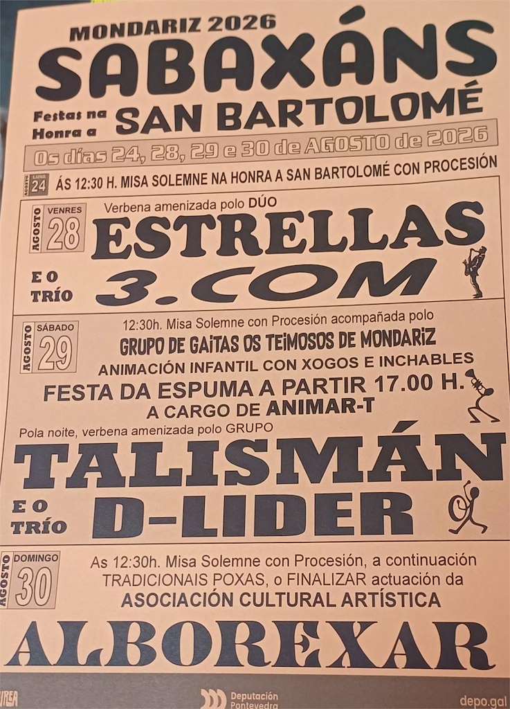 San Bartolomeu de Sabaxáns (2026) en Mondariz