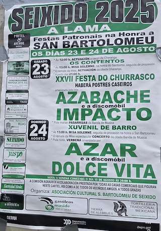 Fechas, información, programa, cartel, imágenes, mapa y ubicación de San Bartolomeu de Seixido - XXVII Festa do Churrasco  en  A Lama