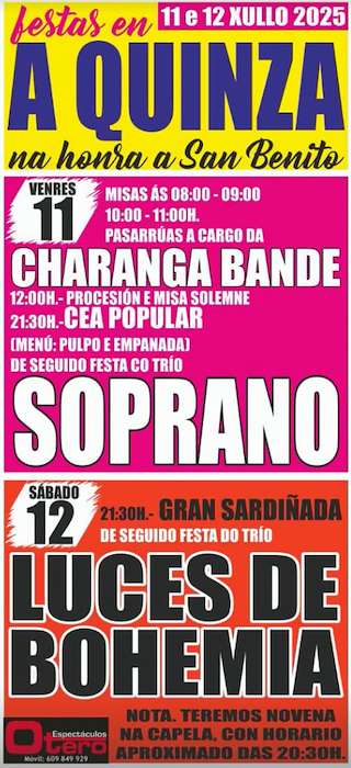 Fechas, información, programa, cartel, imágenes, mapa y ubicación de San Benito de A Quinza   en  Ribadavia