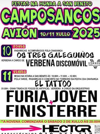 Fechas, información, programa, cartel, imágenes, mapa y ubicación de San Benito de Camposancos   en  Avión