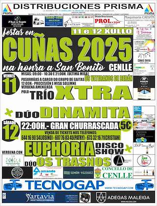 Fechas, información, programa, cartel, imágenes, mapa y ubicación de San Benito de Cuñas  en  Cenlle