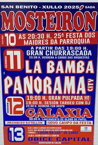 Fechas, información, programa, cartel, imágenes, mapa y ubicación de San Benito de Mosteirón  en  Sada