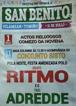 Fechas, información, programa, cartel, imágenes, mapa y ubicación de San Benito de Vilameán  en  Tomiño
