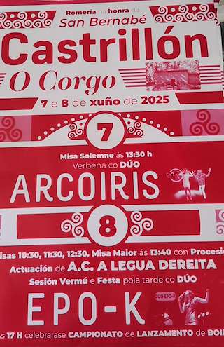 Fechas, información, programa, cartel, imágenes, mapa y ubicación de San Bernabé de Castrillón  en  O Corgo