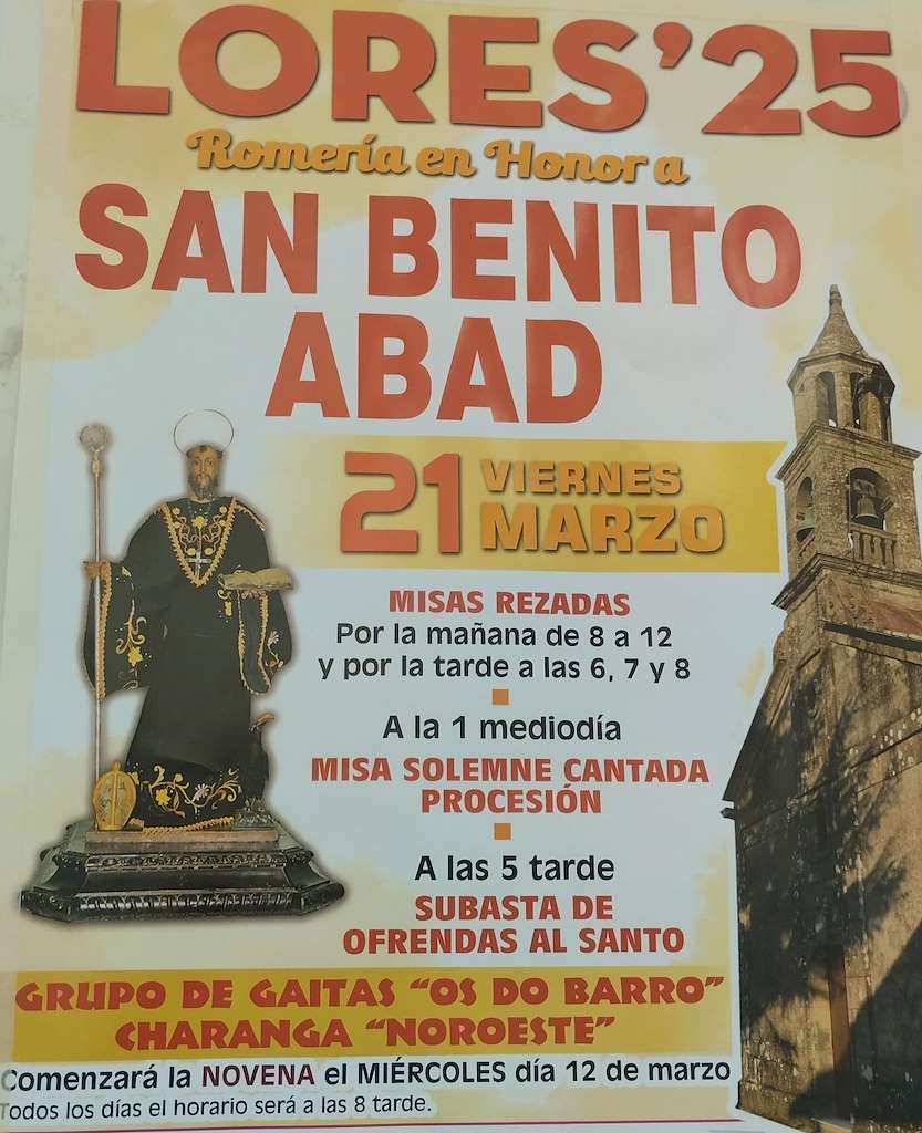 San Bieito Abad de Lores en Meaño