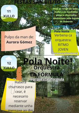 Fechas, información, programa, cartel, imágenes, mapa y ubicación de San Bieito de Moldes  en  Boborás