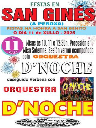 Fechas, información, programa, cartel, imágenes, mapa y ubicación de San Bieito de San Gines  en  A Peroxa