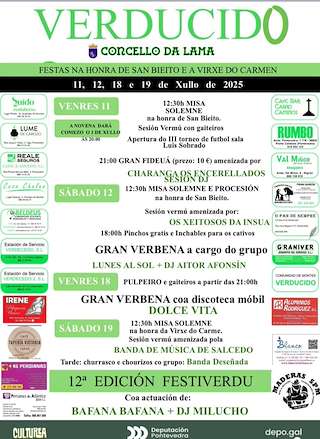 Fechas, información, programa, cartel, imágenes, mapa y ubicación de San Bieito e Nosa Señora do Carme de Verducido  en  A Lama