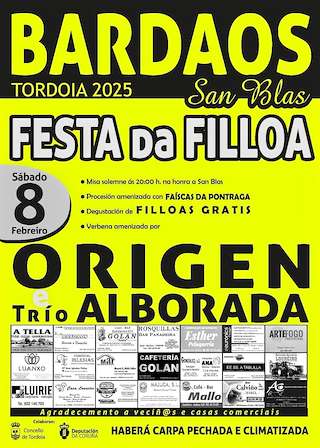 Fechas, información, programa, cartel, imágenes, mapa y ubicación de San Blas de Bardaos - Festa da Filloa  en  Tordoia