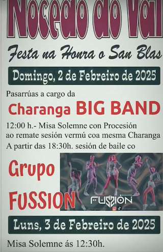 Fechas, información, programa, cartel, imágenes, mapa y ubicación de San Blas de Nocedo do Val